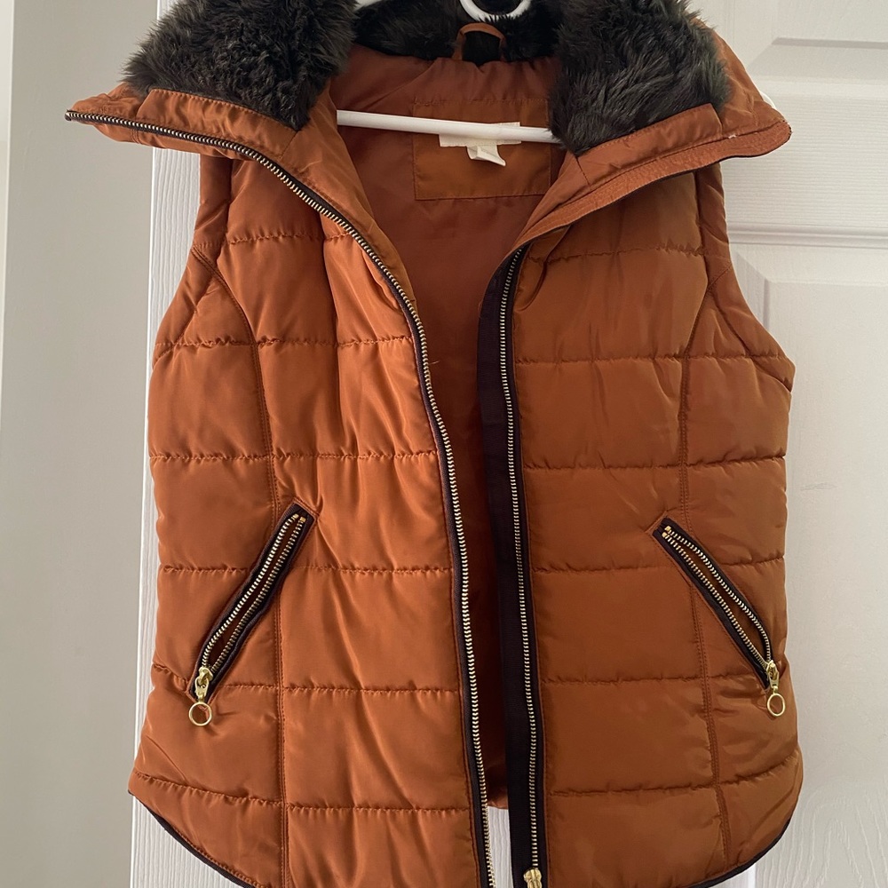 furry collar Vest